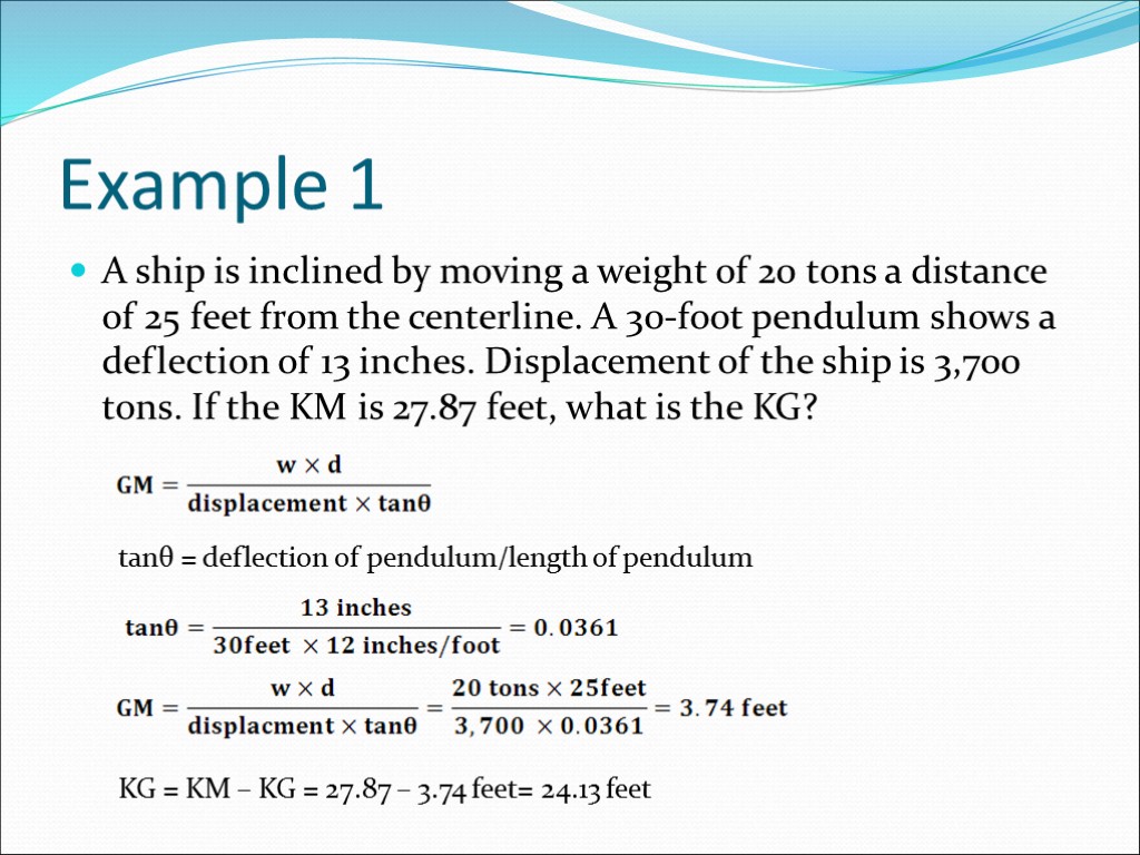 inclining experiment ship purpose